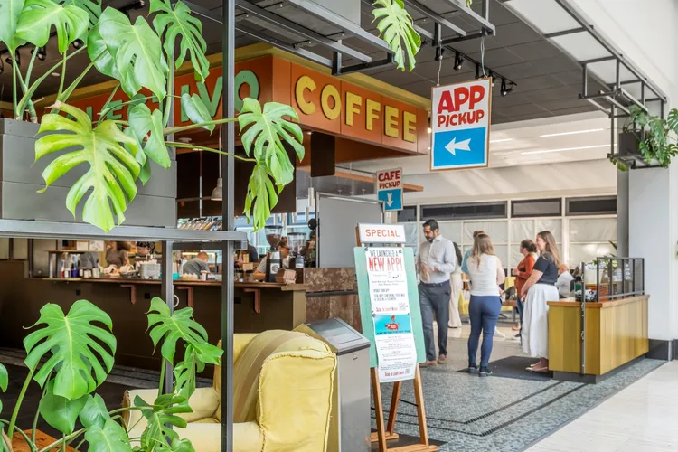 On-site coffee shop offering convenience