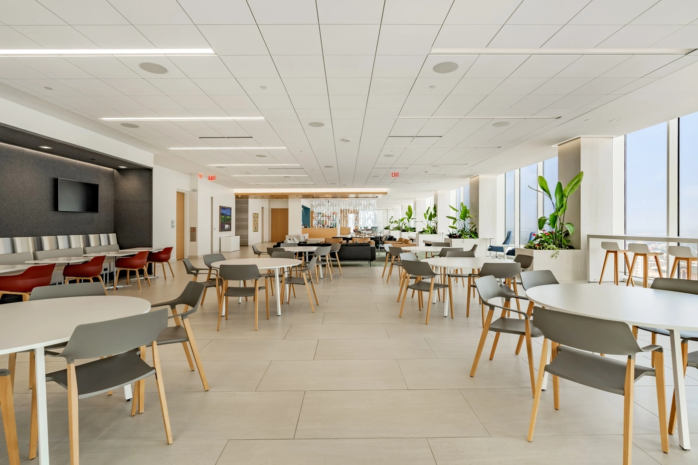 Seating area with comfortable seating in U.S Bank Center building